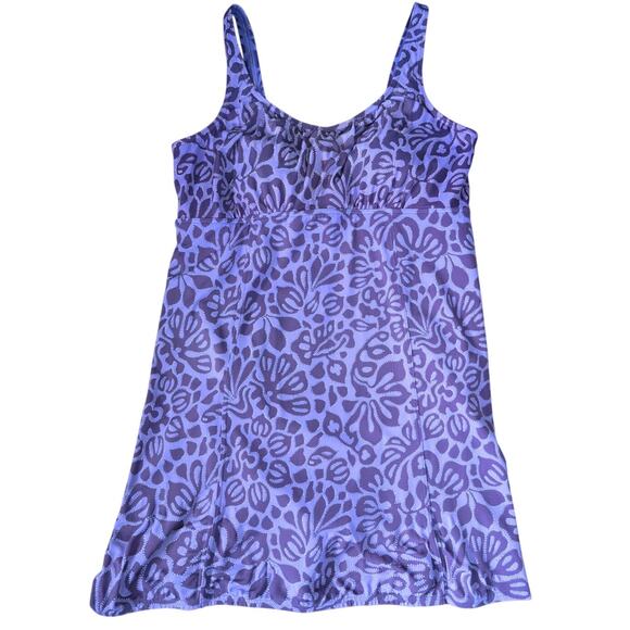 Lands End Swim Dress 18 One Piece Floral Swimsuit Bathing Suit Built In Brief - Picture 1 of 5
